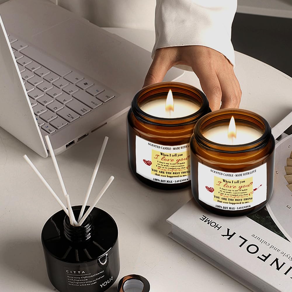 Couple Gifts for Her Him Valentines Day Gifts for Girlfriend Boyfriend Candles 3.6 Oz Gifts for Couples Wedding Gifts for Women